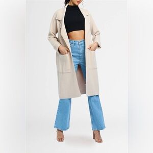 Staple the label Elegant Tan long Women's Sweater Coat large